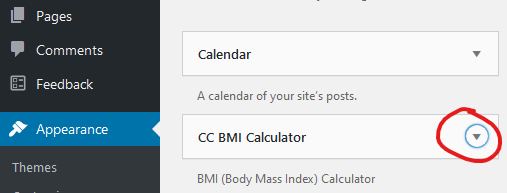 Select sidebar