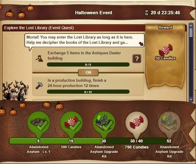 Forge Of Empire Halloween Event-2019 quests window